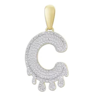 1/3ct. t.w. Diamond "K" Initial Men's Charm in 10K Yellow Gold