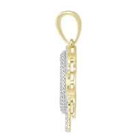 1/3ct. t.w. Diamond "K" Initial Men's Charm in 10K Yellow Gold