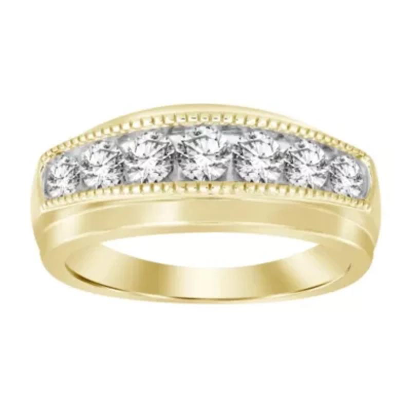 10K Yellow Gold 1.00ct Round Diamond Mens Band