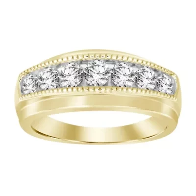 10K Yellow Gold 1.00ct Round Diamond Mens Band