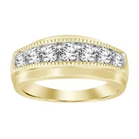 10K Yellow Gold 1.00ct Round Diamond Mens Band