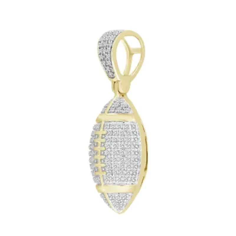 1/4ct. t.w. Diamond Football Men's Charm in 10K Yellow Gold