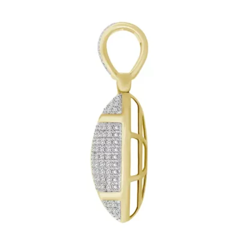 1/4ct. t.w. Diamond Football Men's Charm in 10K Yellow Gold