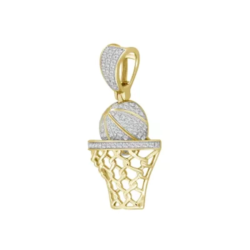 1/5ct. t.w. Diamond Basketball Men's Charm in 10K Yellow Gold