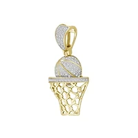 1/5ct. t.w. Diamond Basketball Men's Charm in 10K Yellow Gold