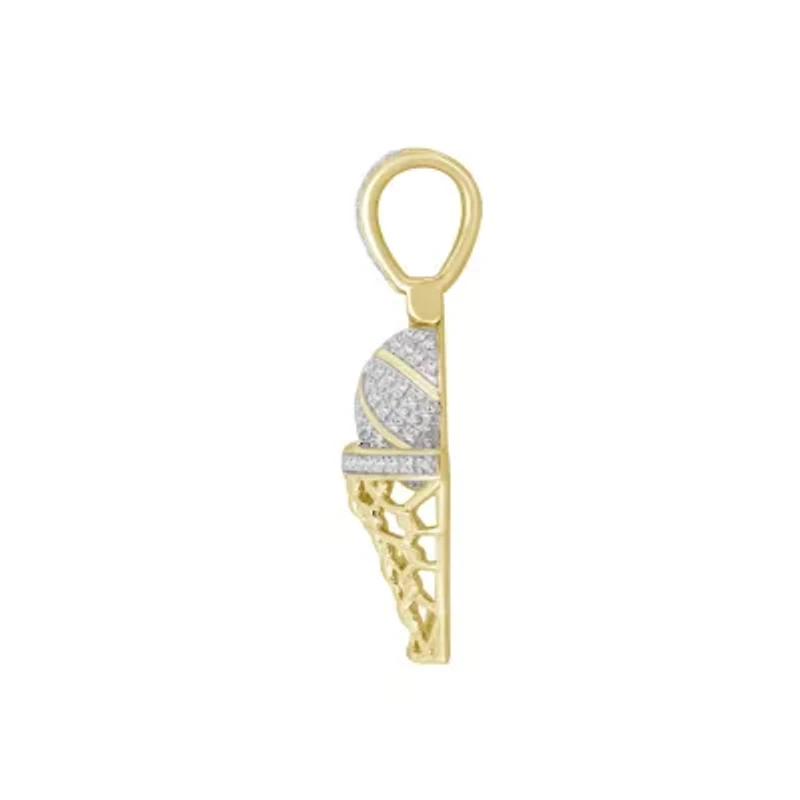 1/5ct. t.w. Diamond Basketball Men's Charm in 10K Yellow Gold