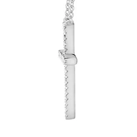1/10ct. t.w. Diamond Cross Pendant Neckace in 10K White Gold