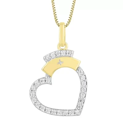 1/6ct. t.w. Diamond Heart Pendant Neckace in 10K Yellow Gold