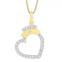 1/6ct. t.w. Diamond Heart Pendant Neckace in 10K Yellow Gold