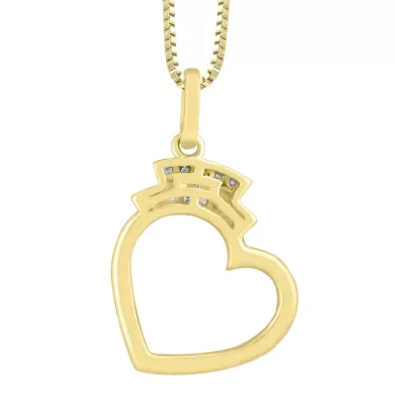 1/6ct. t.w. Diamond Heart Pendant Neckace in 10K Yellow Gold