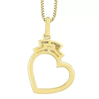1/6ct. t.w. Diamond Heart Pendant Neckace in 10K Yellow Gold