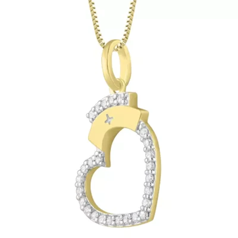1/6ct. t.w. Diamond Heart Pendant Neckace in 10K Yellow Gold