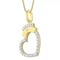 1/6ct. t.w. Diamond Heart Pendant Neckace in 10K Yellow Gold