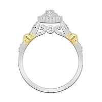10K Two Tone Gold 0.38ct Round Diamond Ladies Ring