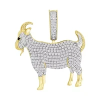 1/2ct. t.w. Diamond Goat Men's Charm in 10K Yellow Gold