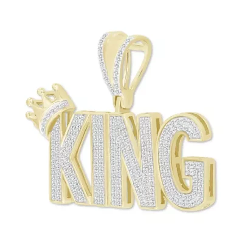 1/2ct. t.w. Diamond King Men's Charm in 10K Yellow Gold
