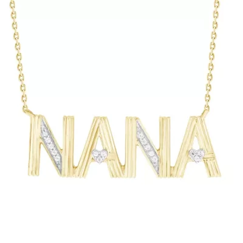 10K Yellow Gold 1/20ct Round Diamond Ladies Necklace