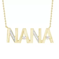 10K Yellow Gold 1/20ct Round Diamond Ladies Necklace