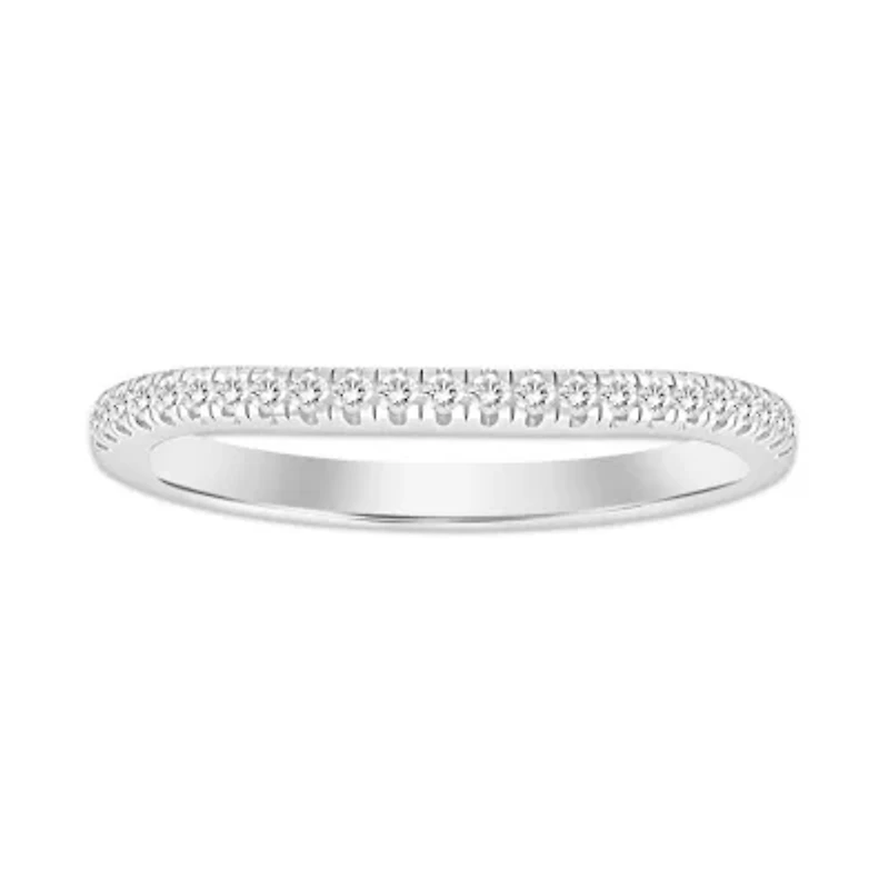 14K White Gold 1/4ct Round Diamond Ladies Band