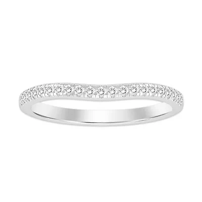 14K White Gold 1/5ct Round Diamond Ladies Band