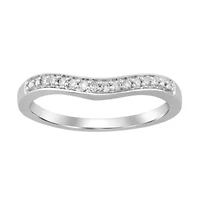 10K White Gold 0.08ct Round Diamond Ladies Band