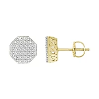1/6ct. t.w. Hexagon Shape Diamond Stud Earring in Gold-Plated Sterling Silver