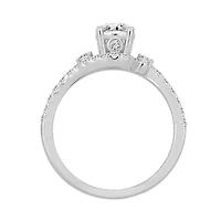 14K White Gold 1 ct Round Diamond Ladies Ring