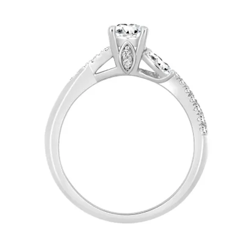 14K White Gold 1 ct Round/Marquise/Oval Diamond Ladies Ring
