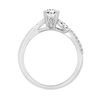 14K White Gold 1 ct Round/Marquise/Oval Diamond Ladies Ring