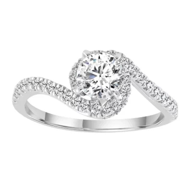 14K White Gold 1 1/3ct Round Diamond Ladies Ring