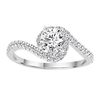 14K White Gold 1 1/3ct Round Diamond Ladies Ring