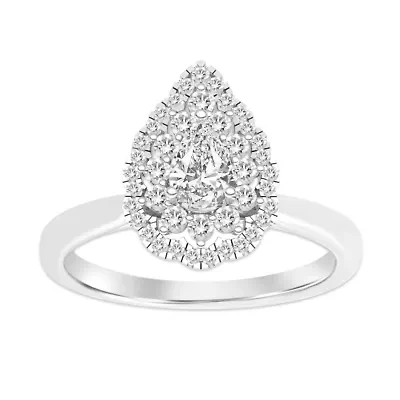 14K White Gold 1/2ct Round Diamond Ladies Band