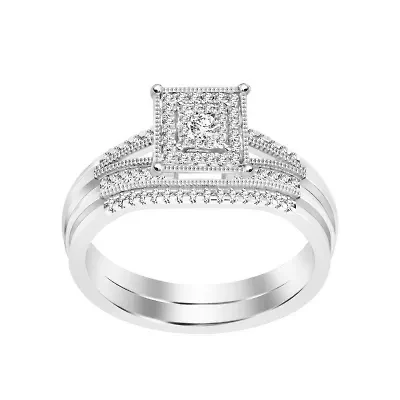 1/5ct. t.w. Diamond Baby Bridal Set in 10K White Gold