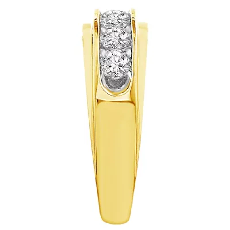 1ct. t.w. Diamond Men's Band in 10K Yellow Gold