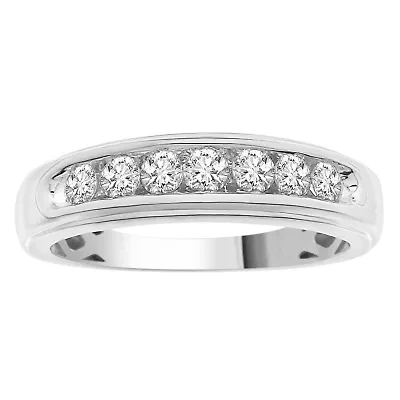 1/2ct. t.w. Diamond Men's Band in 10K White Gold