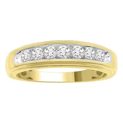 1/2ct. t.w. Diamond Men's Band in 10K Yellow Gold