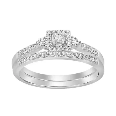 10K White Gold 1/4ct Round Diamond Ladies Ring