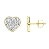1/20ct. t.w. Heart Shape Diamond Stud Earring in 10K Yellow Gold