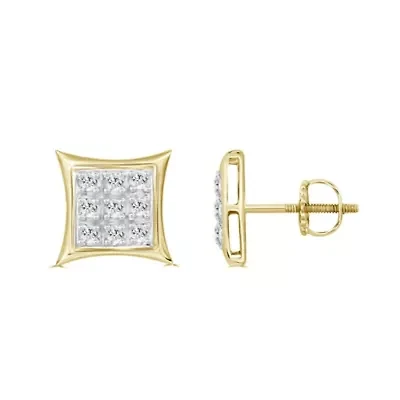 1/20ct. t.w. Kite Shape Diamond Stud Earring in 10K Yellow Gold