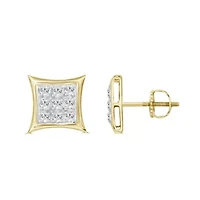 1/20ct. t.w. Kite Shape Diamond Stud Earring in 10K Yellow Gold