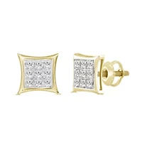 1/20ct. t.w. Kite Shape Diamond Stud Earring in 10K Yellow Gold