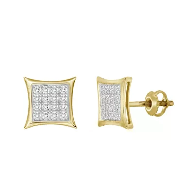 1/10ct. t.w. Kite Shape Diamond Stud Earring in 10K Yellow Gold