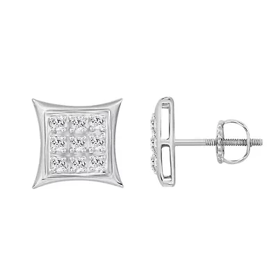 1/20ct. t.w. Kite Shape Diamond Stud Earring in Sterling Silver