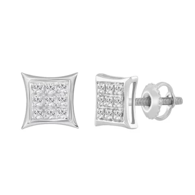 1/20ct. t.w. Kite Shape Diamond Stud Earring in Sterling Silver