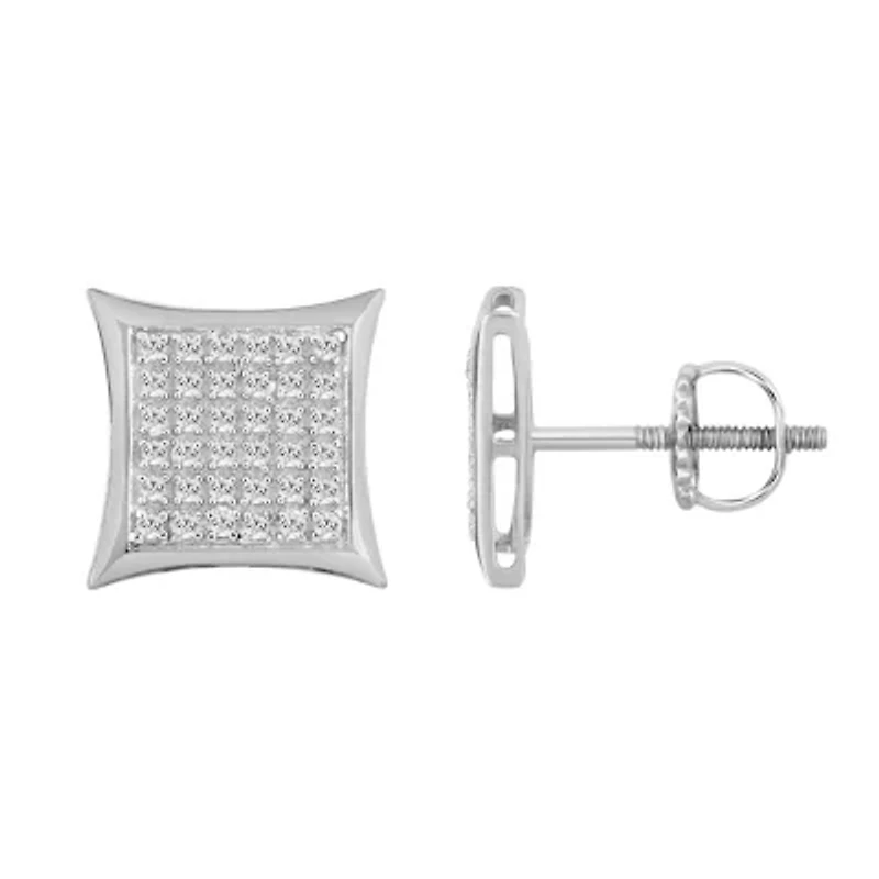 1/4ct. t.w. Kite Shape Diamond Stud Earring in Sterling Silver