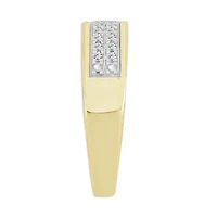 14K Yellow Gold 1/3ct Round Diamond Mens Band