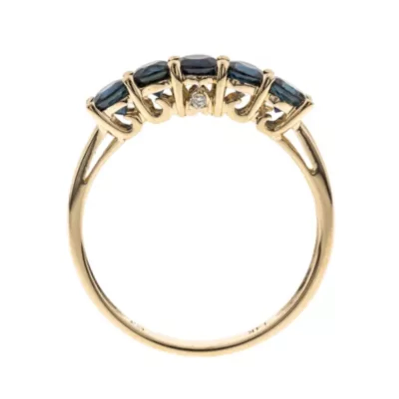 Blue Sapphire Ring 14K Yellow Gold