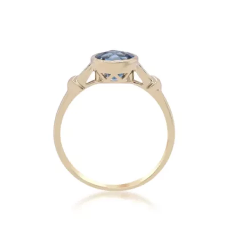 London Blue Topaz Ring 14K Yellow Gold