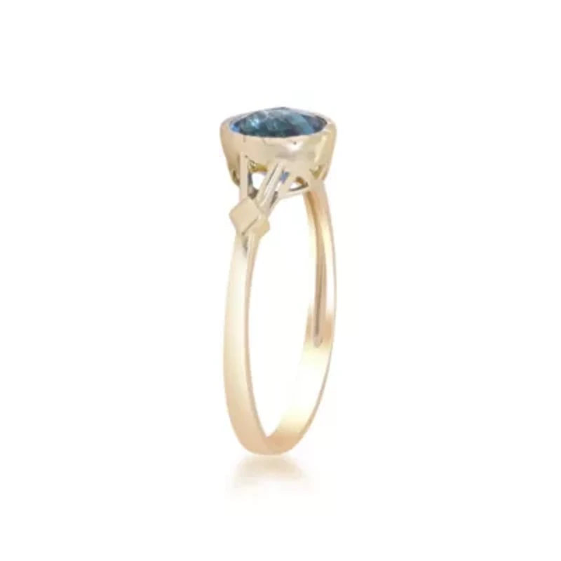 London Blue Topaz Ring 14K Yellow Gold