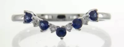 Blue Sapphire Ring 10K White Gold